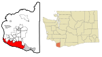 Clark County Washington Incorporated and Unincorporated areas Vancouver Highlighted